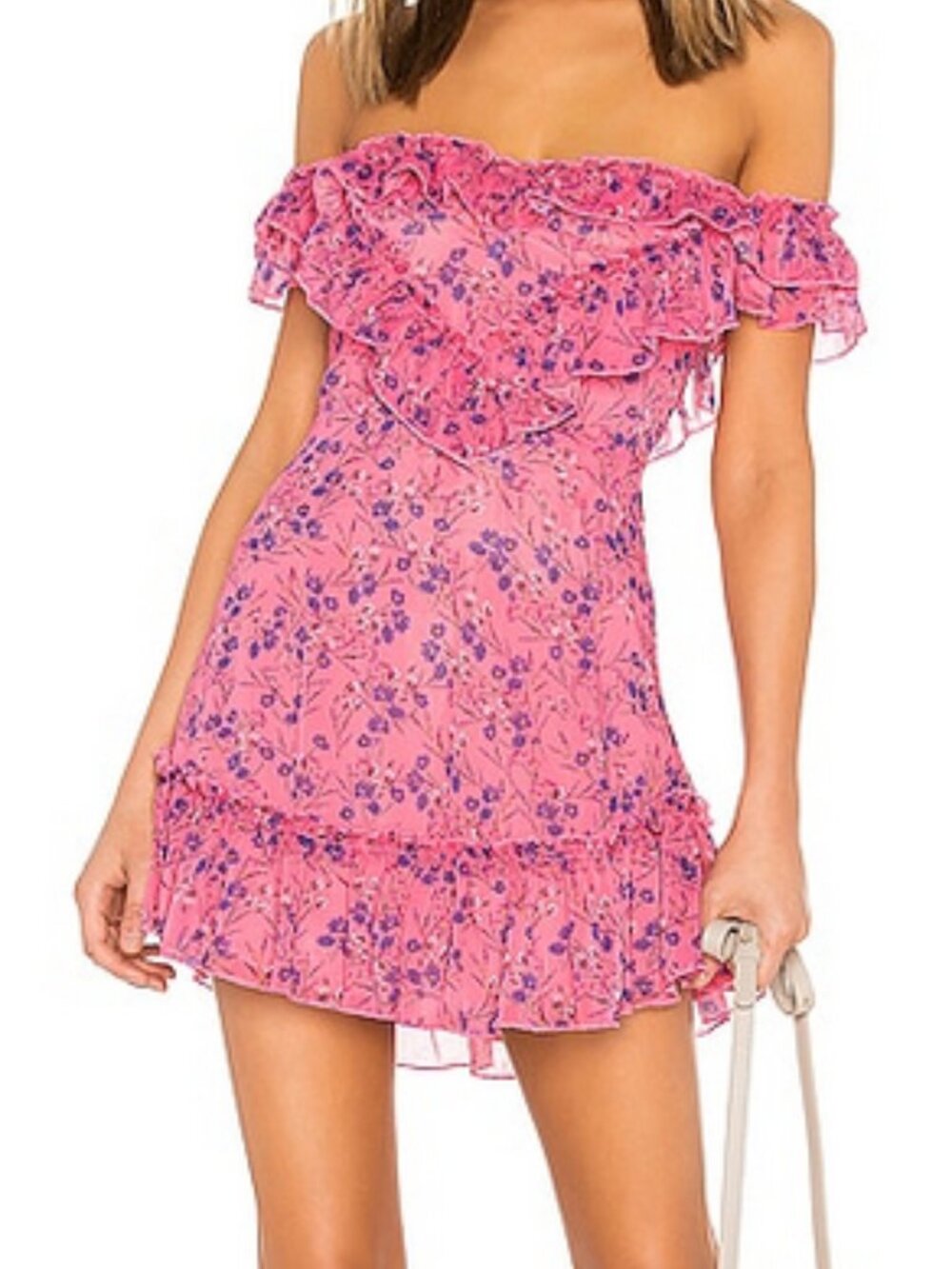 MAJORELLE Grace pink floral mini dress, Small.